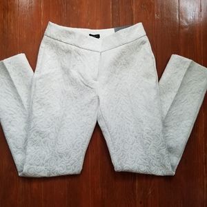 NWT Ann Taylor white and silver jacquard pants